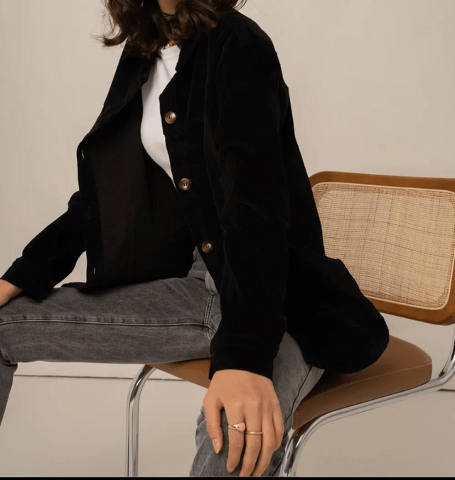 Veste en velour noir 