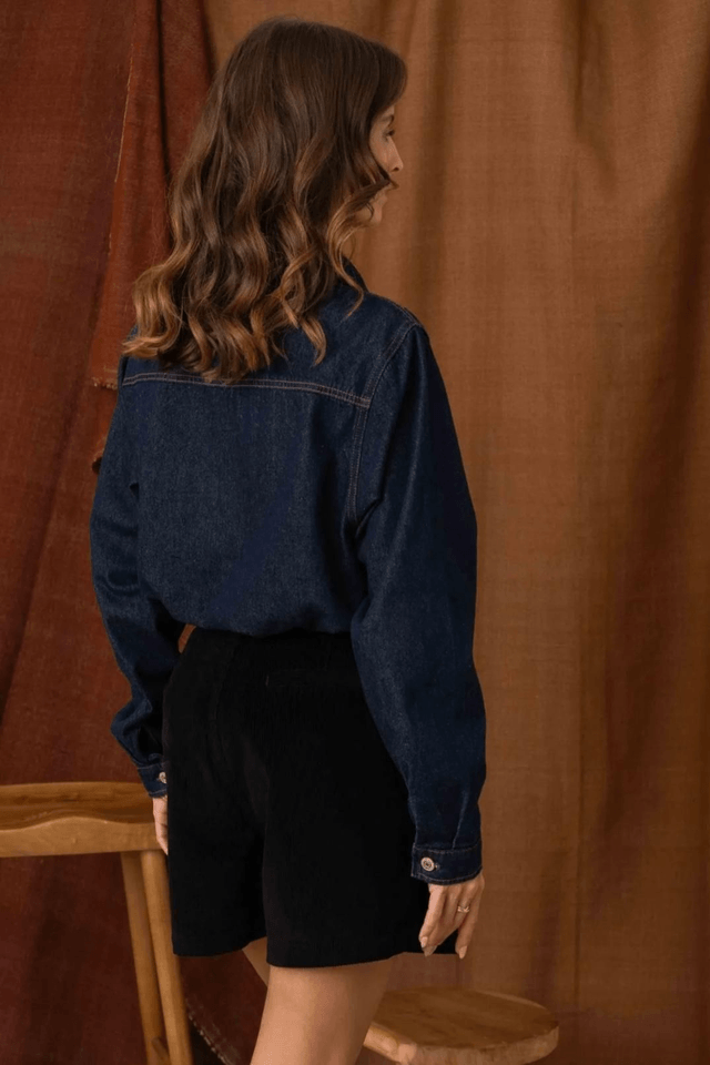 Short noir en velour